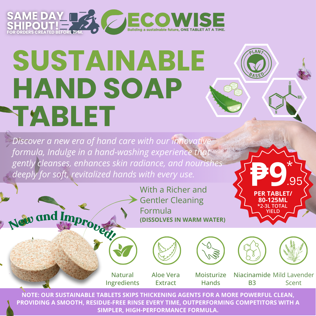 Ecowise Handsoap Tablets Refill – Lavender Scent w/ Aloe Vera & Niacinamide B3