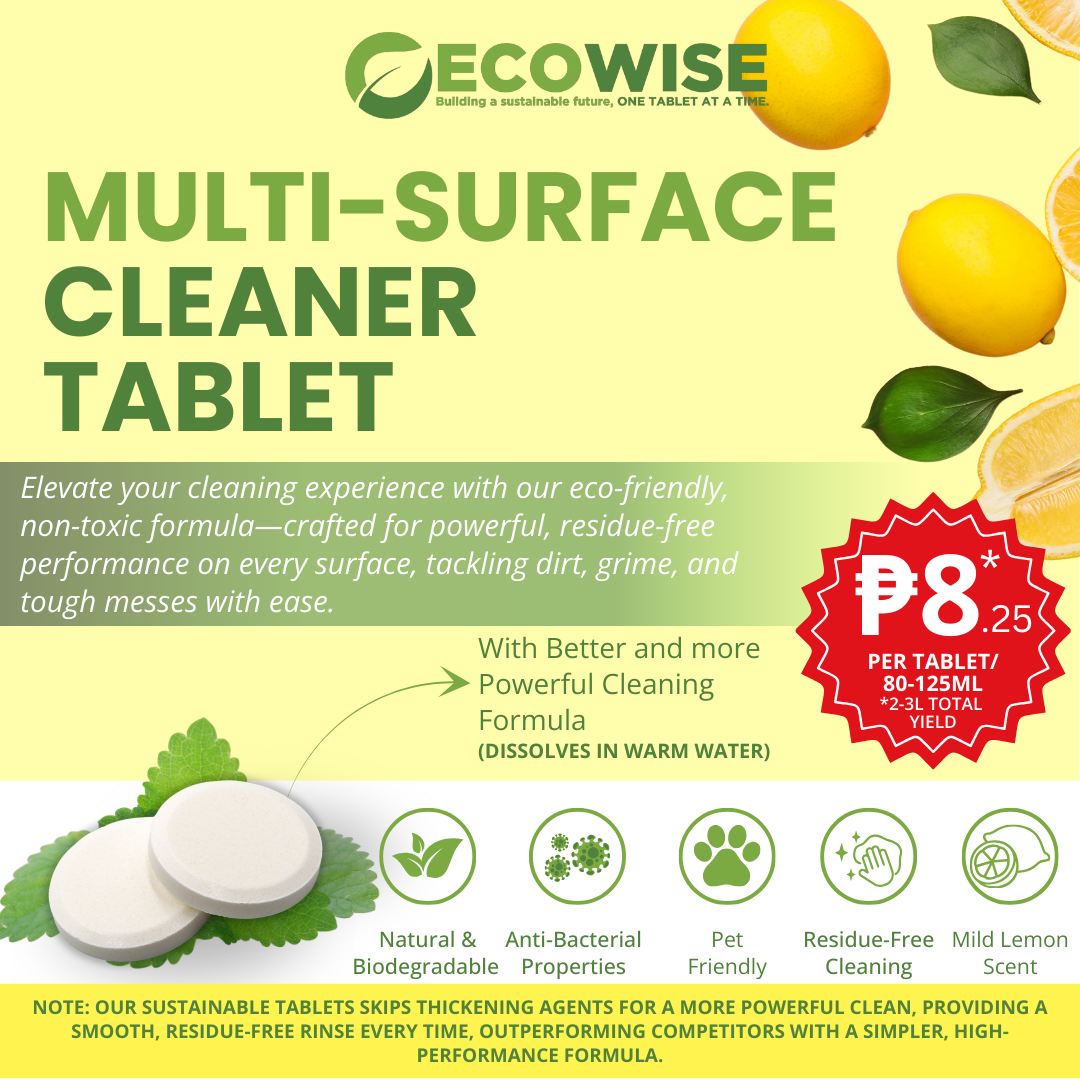 Ecowise Multi-Surface Cleaner Tablets Refill – Lemon Scent | Pet Friendly